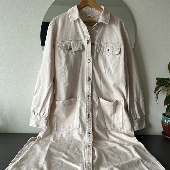 Free People We The Free Ana Lou Denim Duster NWOT Size Large - Picture 4 of 10